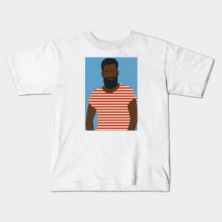 Man With Striped Shirt Kids T-Shirt